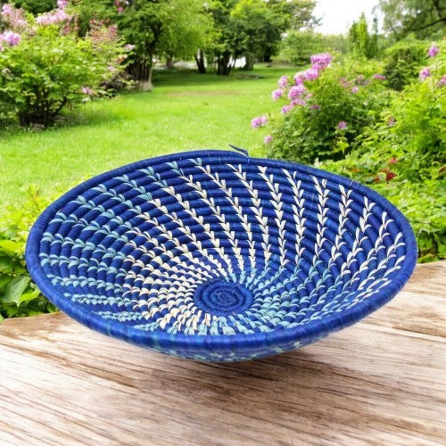 The Horizon Woven Sisal Fruit Basket — Blues