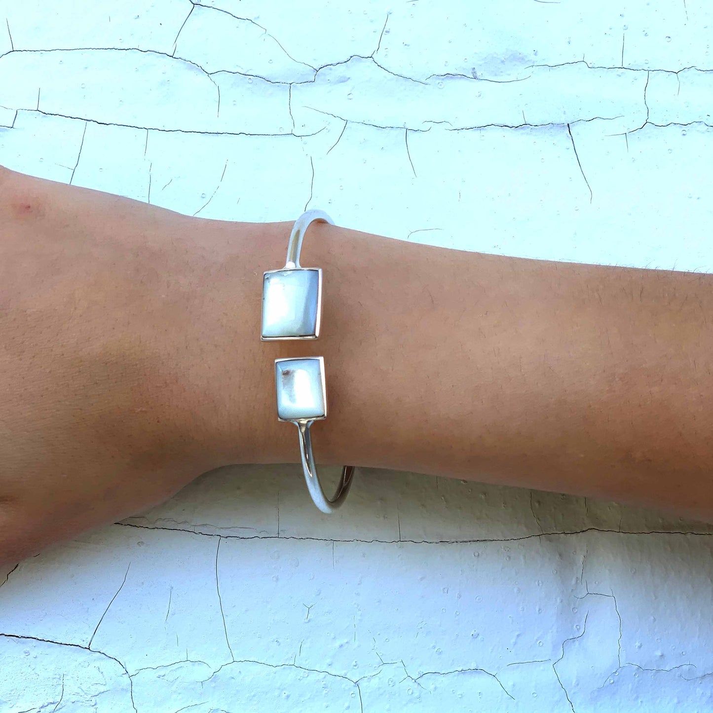 The Moonlight Squares Mother-of-Pearl Cuff