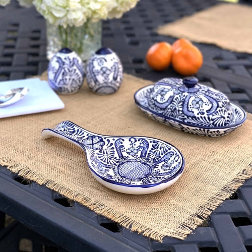 Image of Encantada Blue Flower Spoon Rest