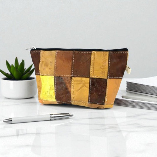Upcycled Leather Label Pouch