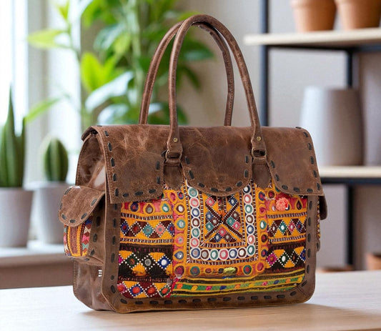 Nomad Archive Embroidered Leather Satchel