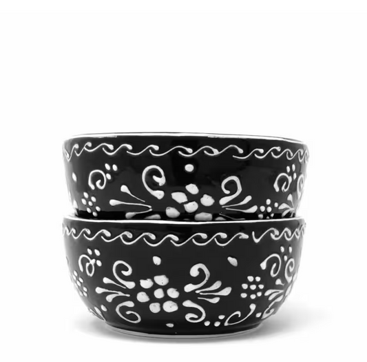 The Inkline Ink Black Hand-Painted Bowl Set (5.5”)