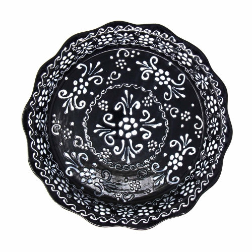 Image of Encantada Black & White Pottery Serving Dish (11.25”)