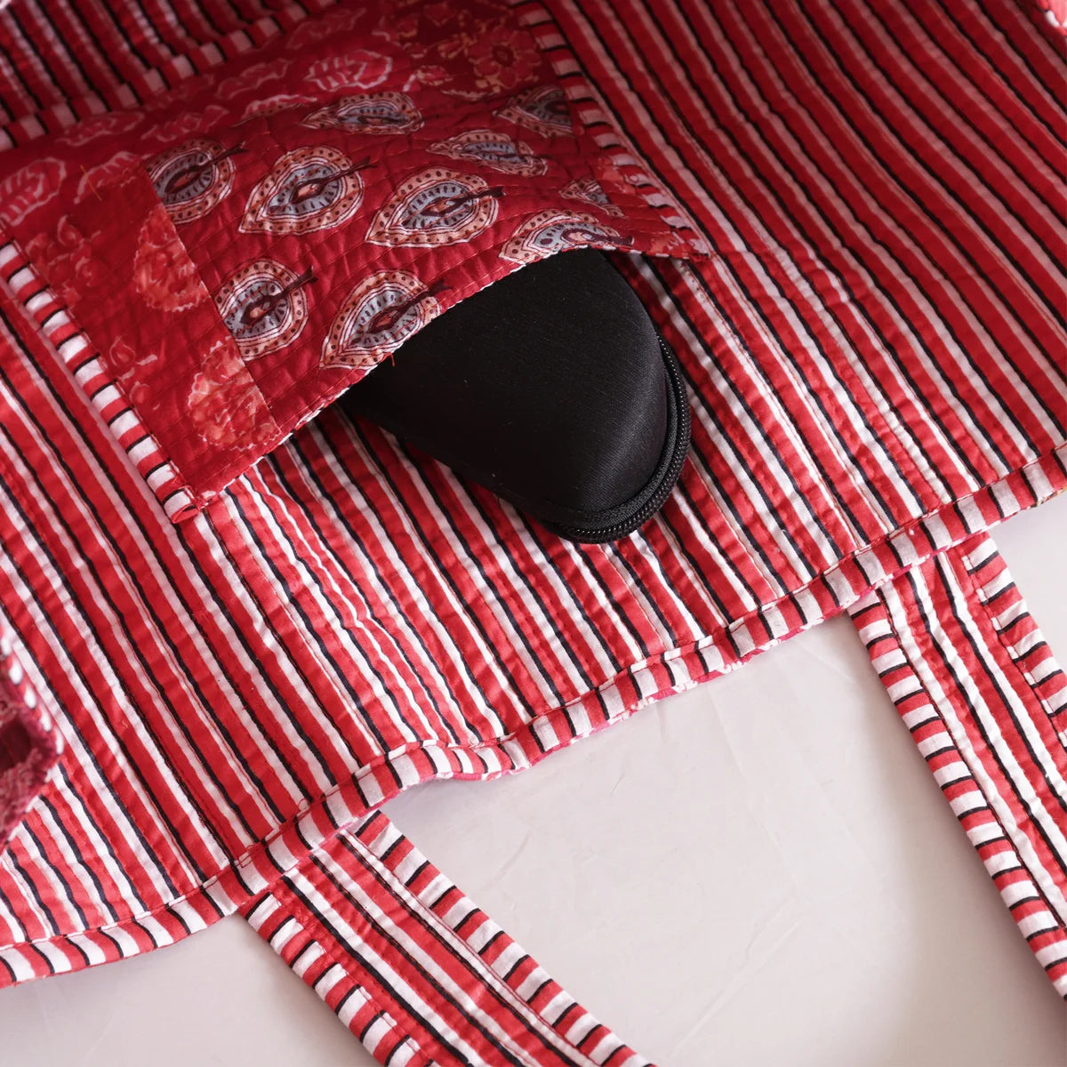 The Bazaar Patchwork Carryall Tote - Red