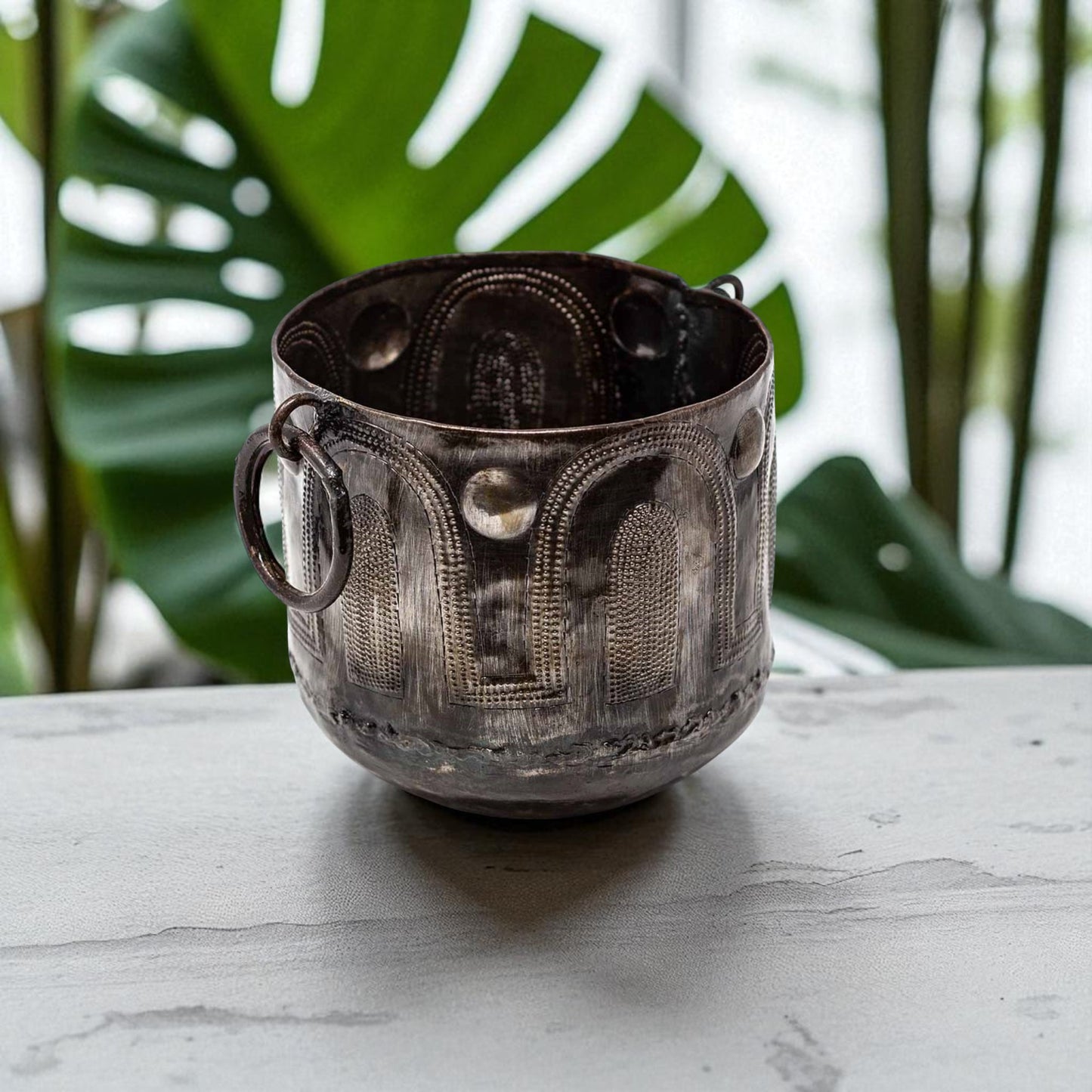 The Alcove Hammered Metal Container