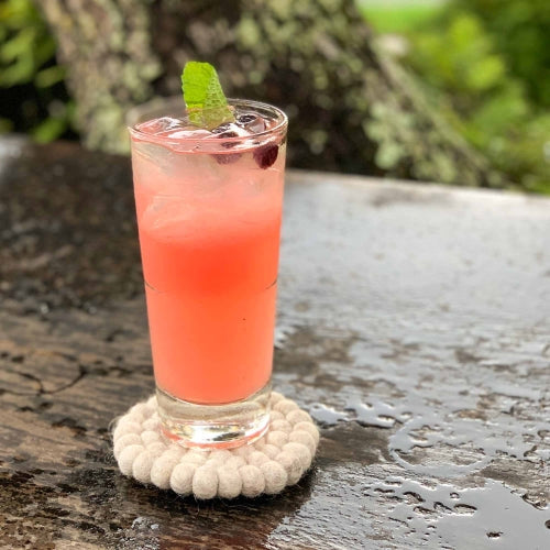 The Cloud Drift Felt Ball Coasters