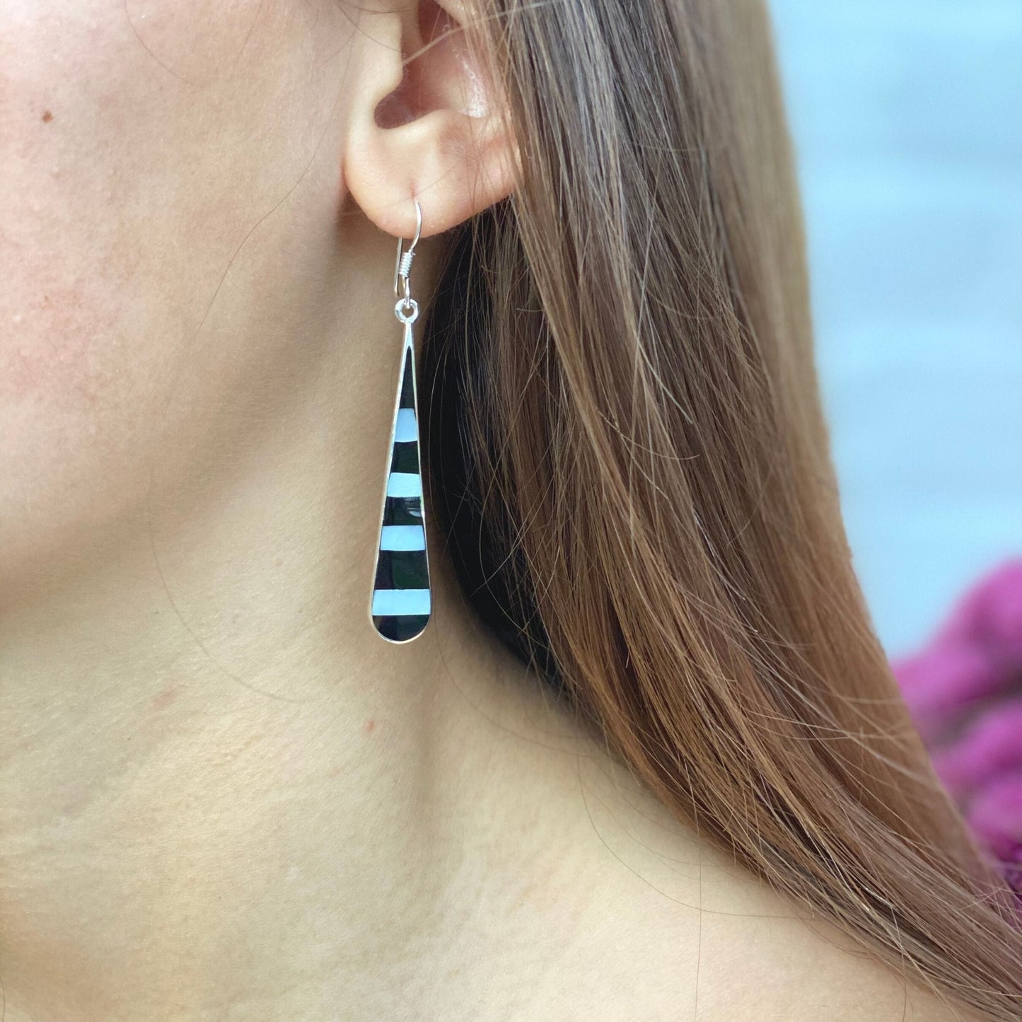 The Midnight Zebra Abalone Statement Earrings