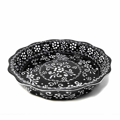 Image of Encantada Black & White Pottery Serving Dish (11.25”)