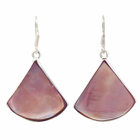 Image of Pink Clam Shell Fan Drop Earrings