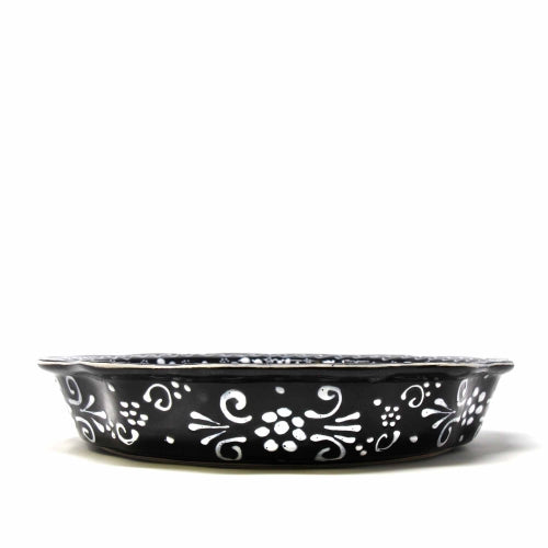 Image of Encantada Black & White Pottery Serving Dish (11.25”)