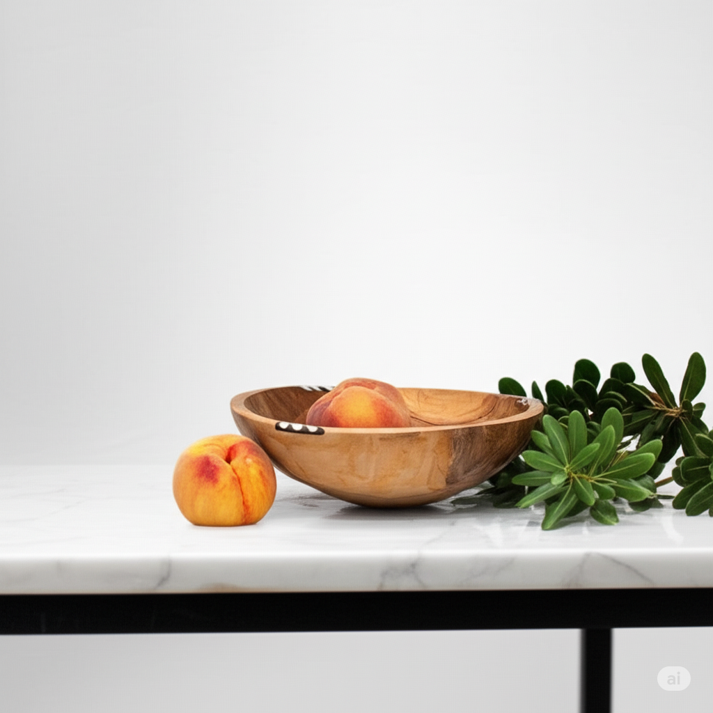 Safari Inlaid Bone Olive Wood Bowl - 9"