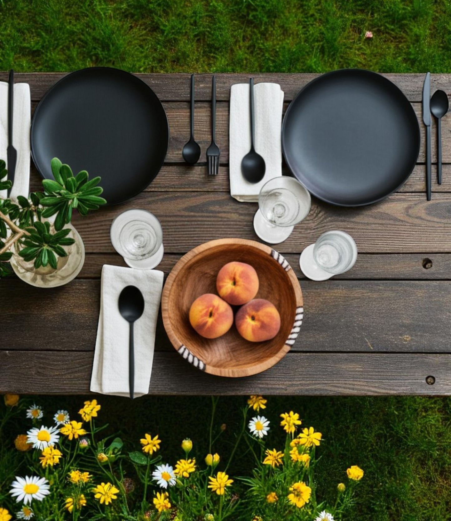 Safari Inlaid Bone Olive Wood Bowl - 9"