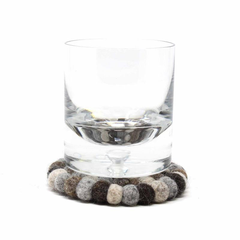 The Zen Stone Felt Ball Coasters