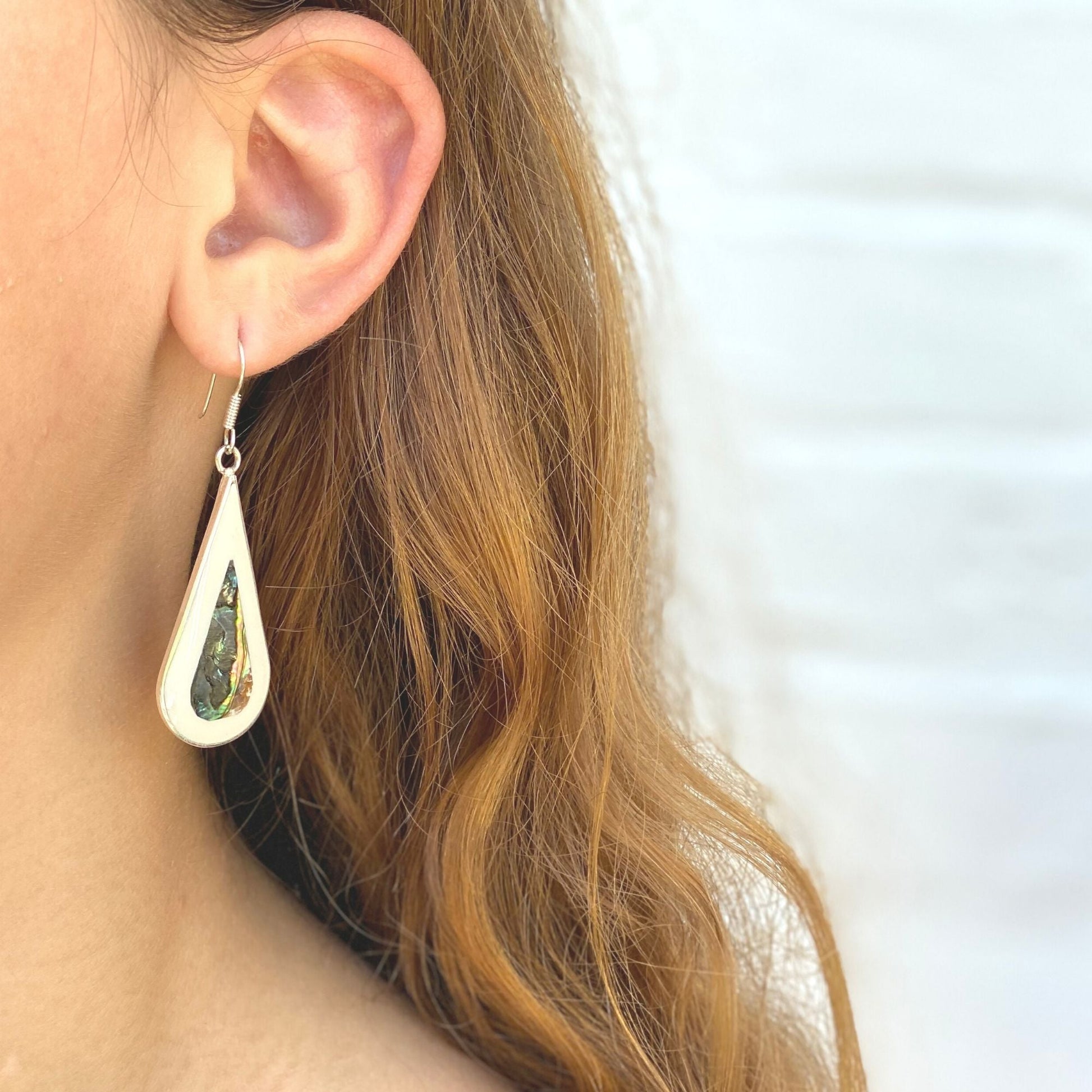 Image of Teardrop Abalone & Mother of Pearl Earrings