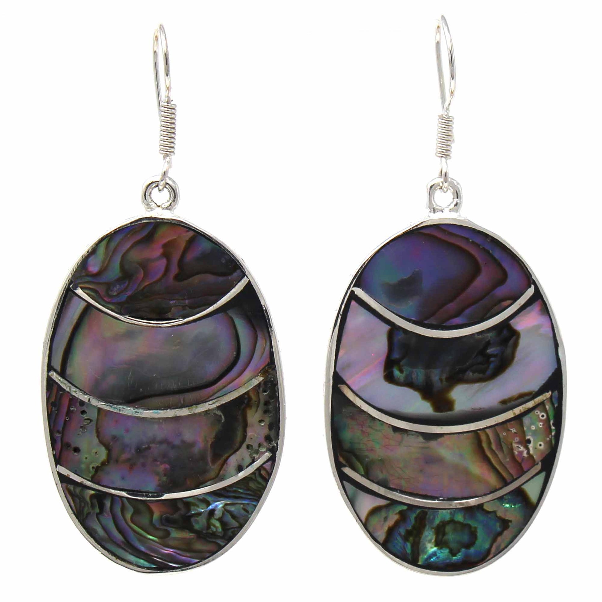 Image of Banded Abalone Oval Earrings