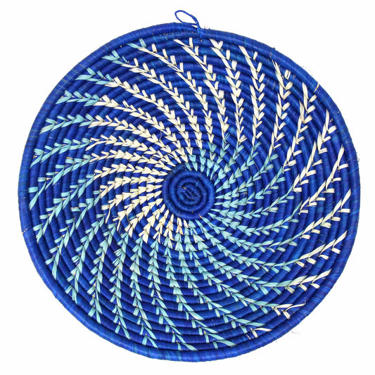 Image of Woven Sisal Fruit Basket — Blues