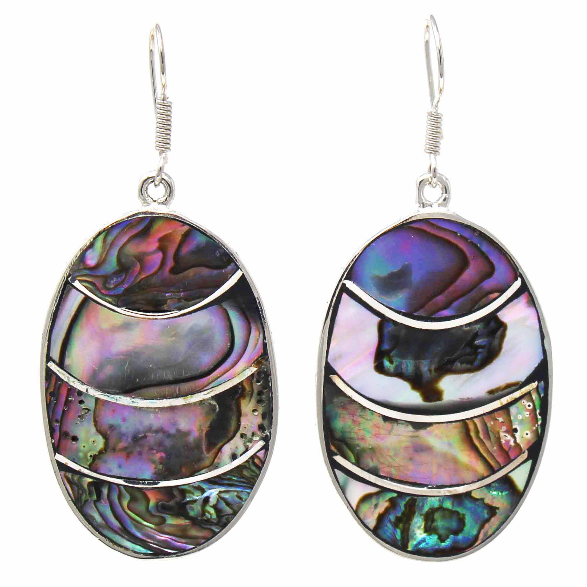 Image of Banded Abalone Oval Earrings