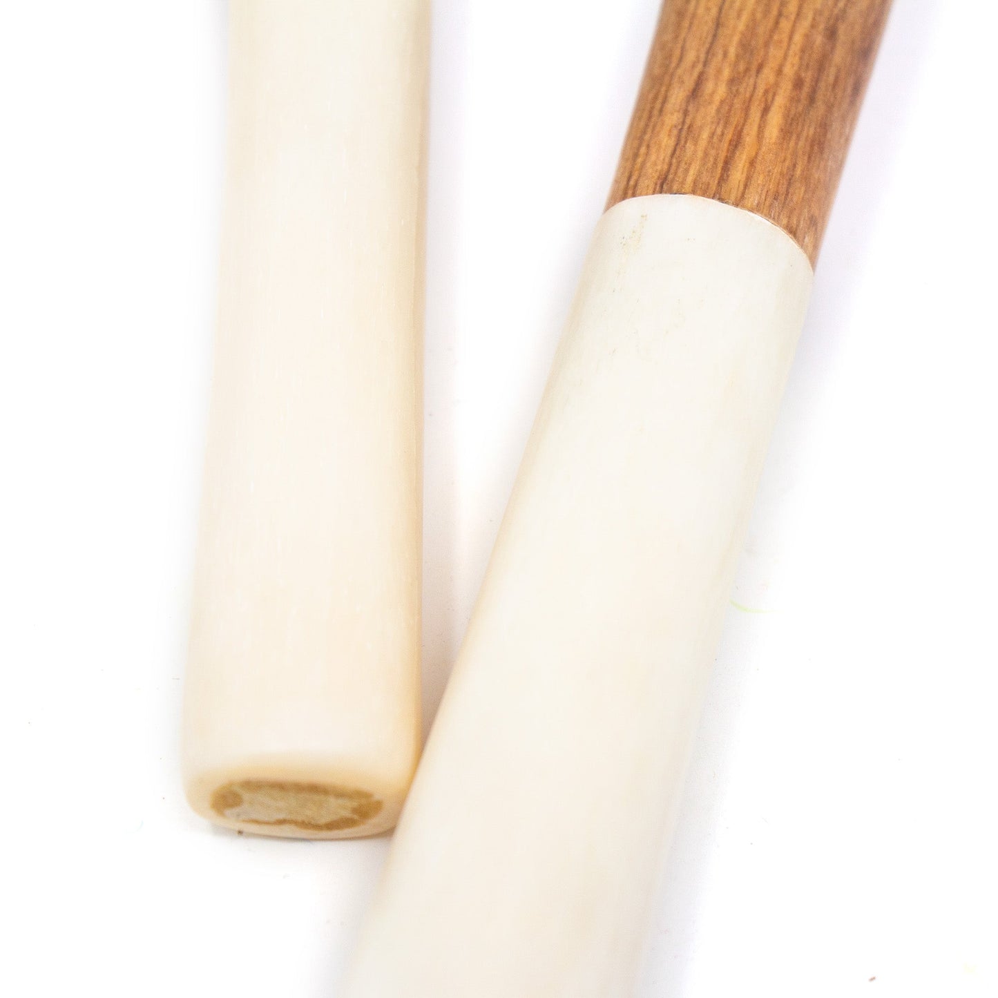 Image of Olive Wood Salad Servers with White Bone Handles