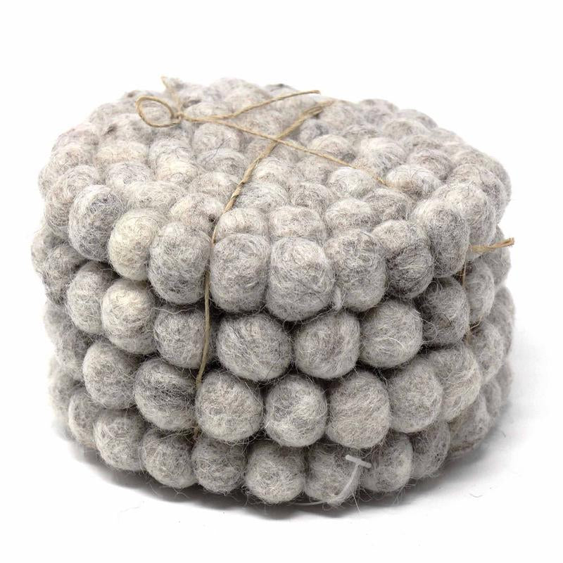 The Cloud Drift Felt Ball Coasters