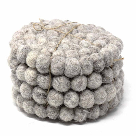 The Cloud Drift Felt Ball Coasters