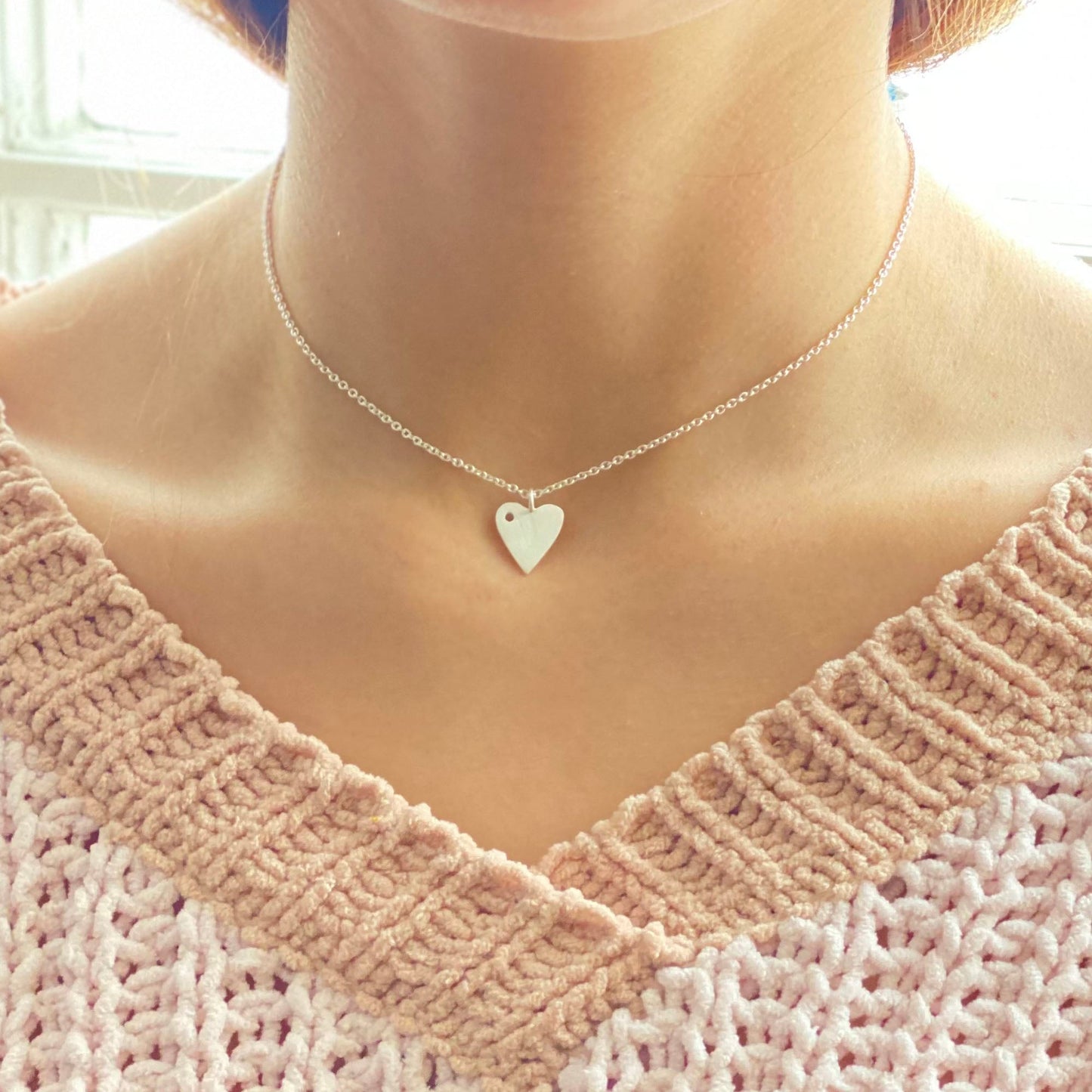 Image of Silverpolished Heart Necklace