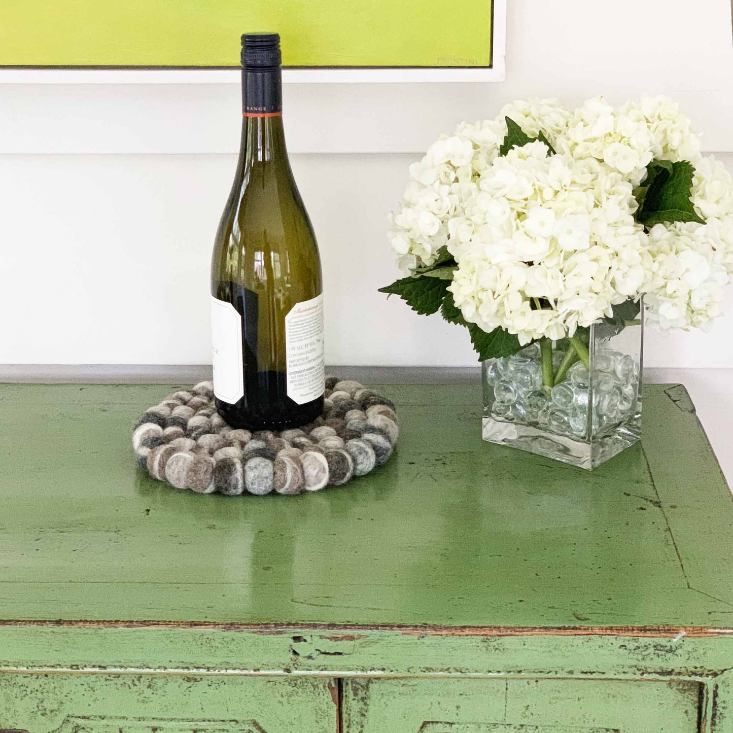 Image of Tie-Dye Grey Felted Wool Trivet