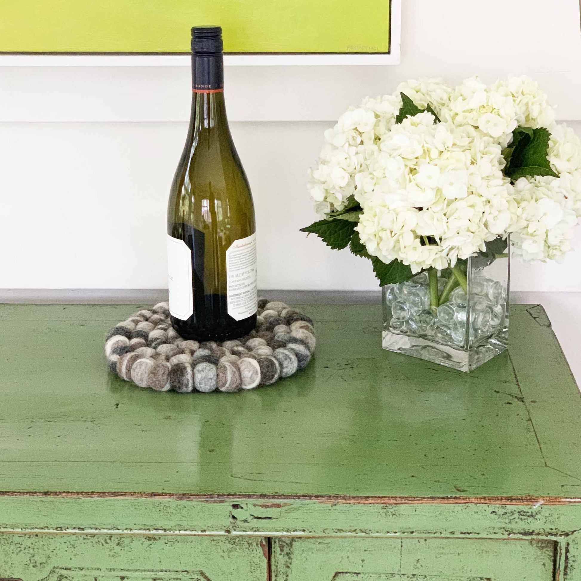 Image of Tie-Dye Grey Felted Wool Trivet