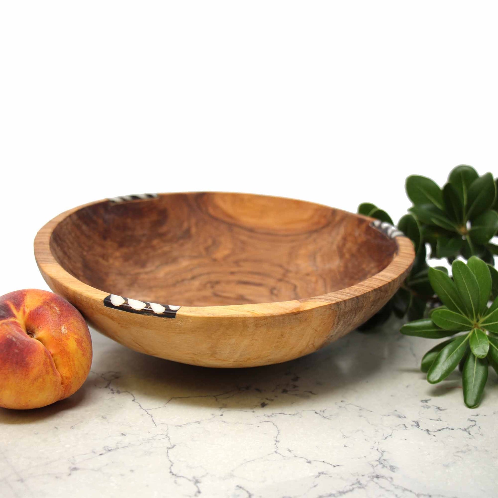 Image of Inlaid Olive Wood Bowl