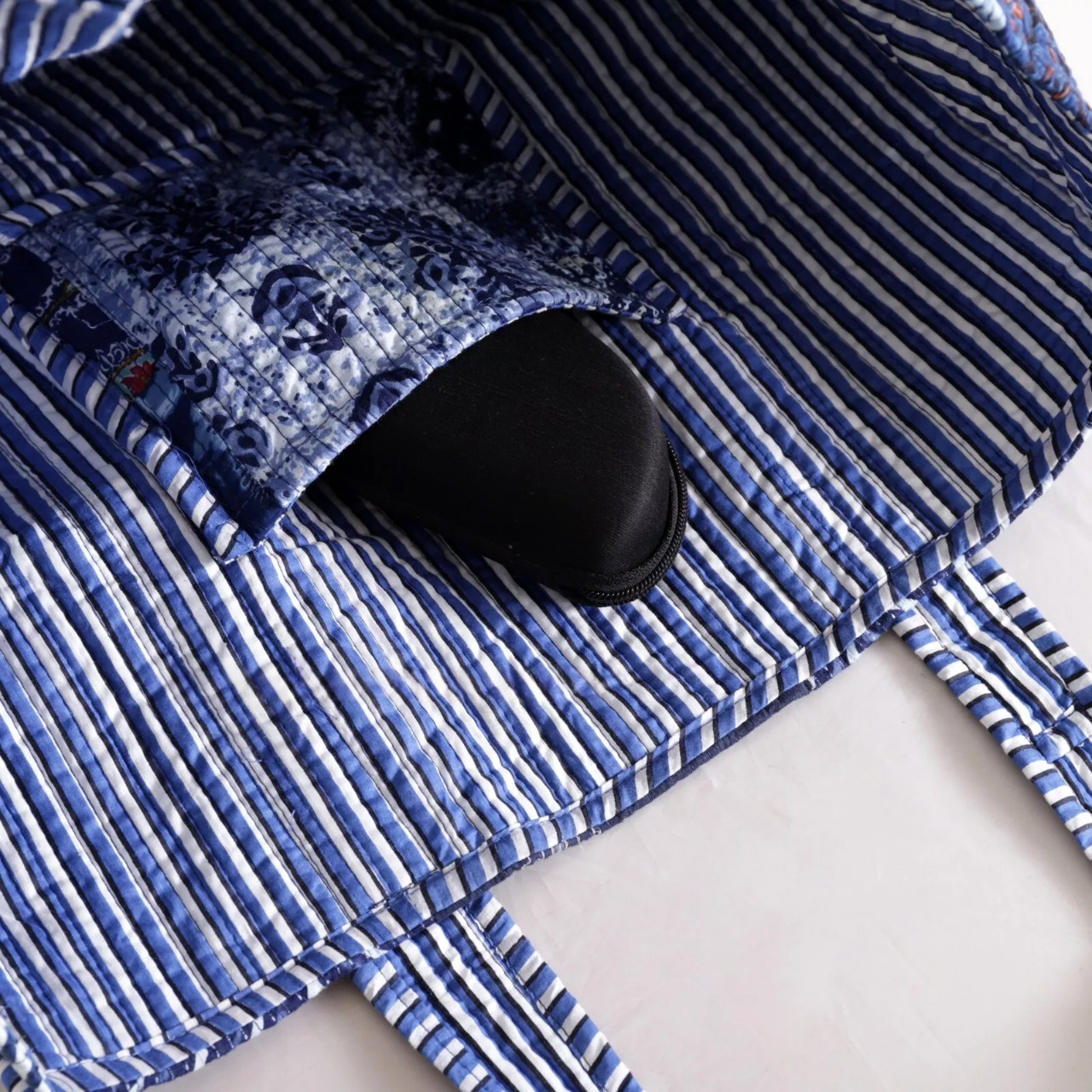 The Bazaar Patchwork Carryall Tote - Blue