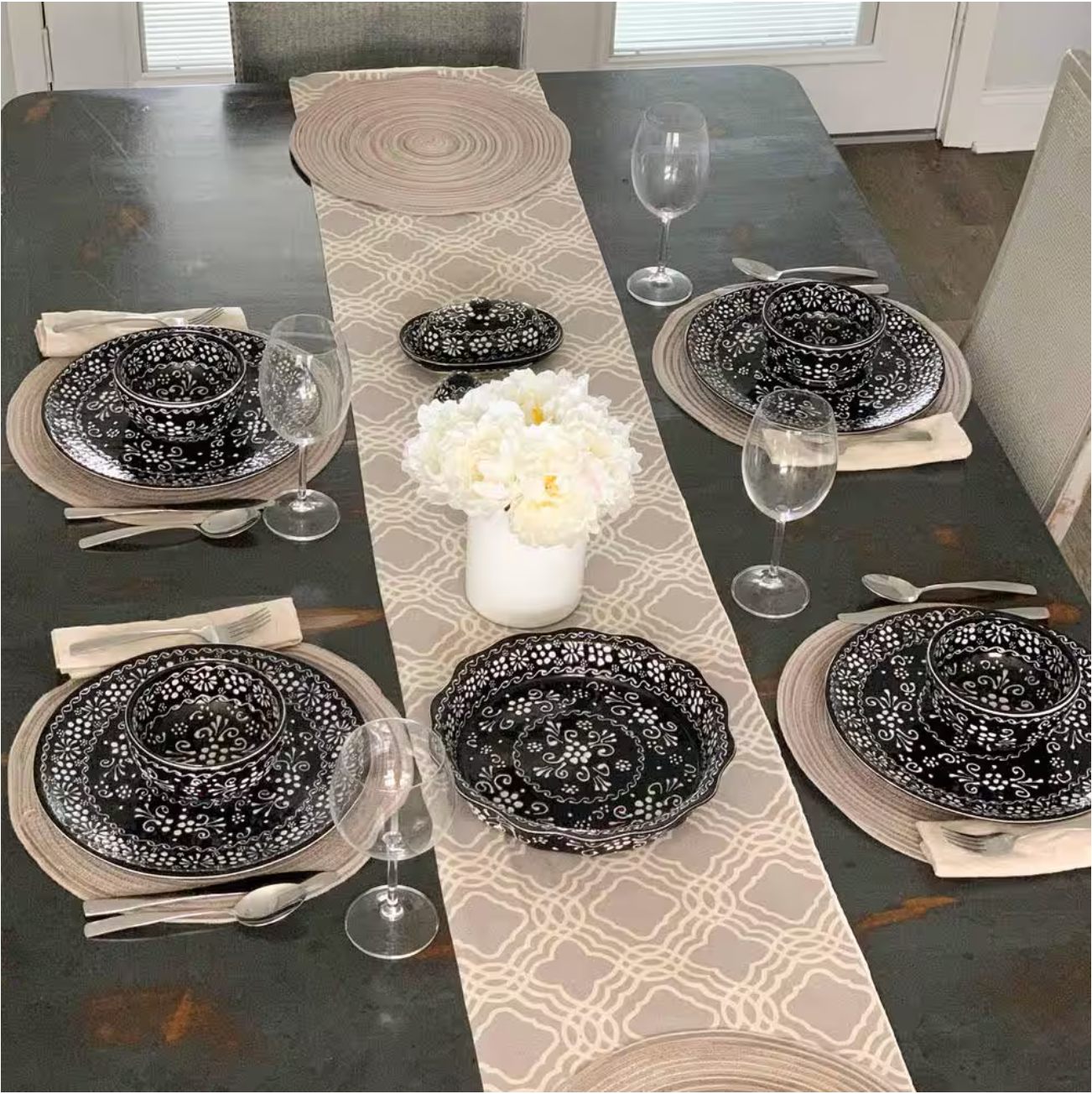 The Inkline Ink Black Hand-Painted Bowl Set (5.5”)