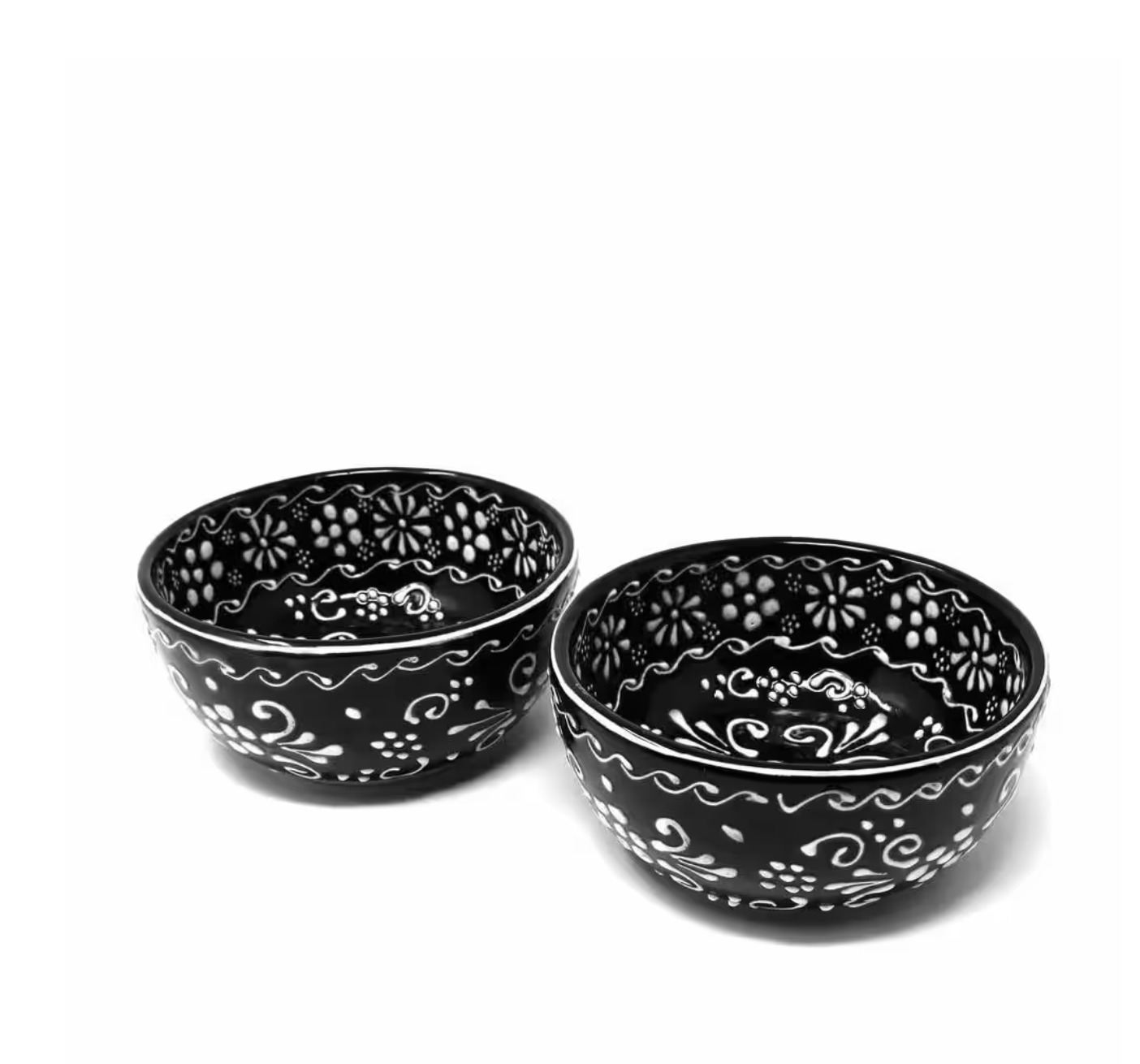 The Inkline Ink Black Hand-Painted Bowl Set (5.5”)