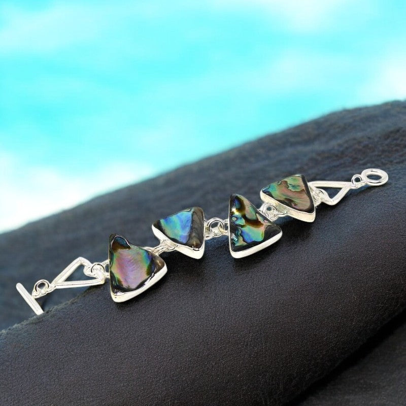 The Prism Abalone Triangle Link Bracelet