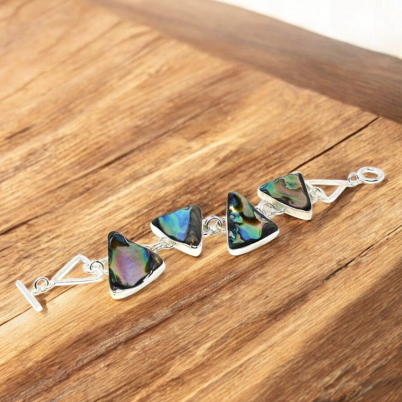 The Prism Abalone Triangle Link Bracelet