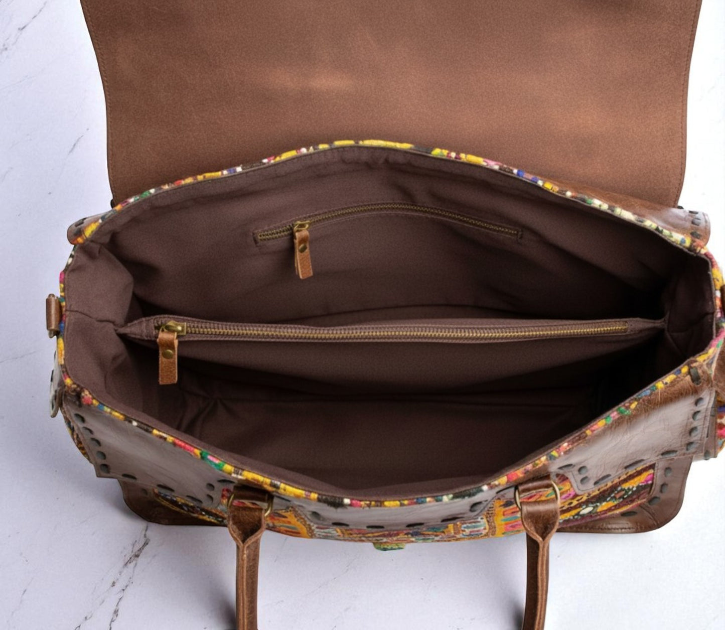Nomad Archive Embroidered Leather Satchel