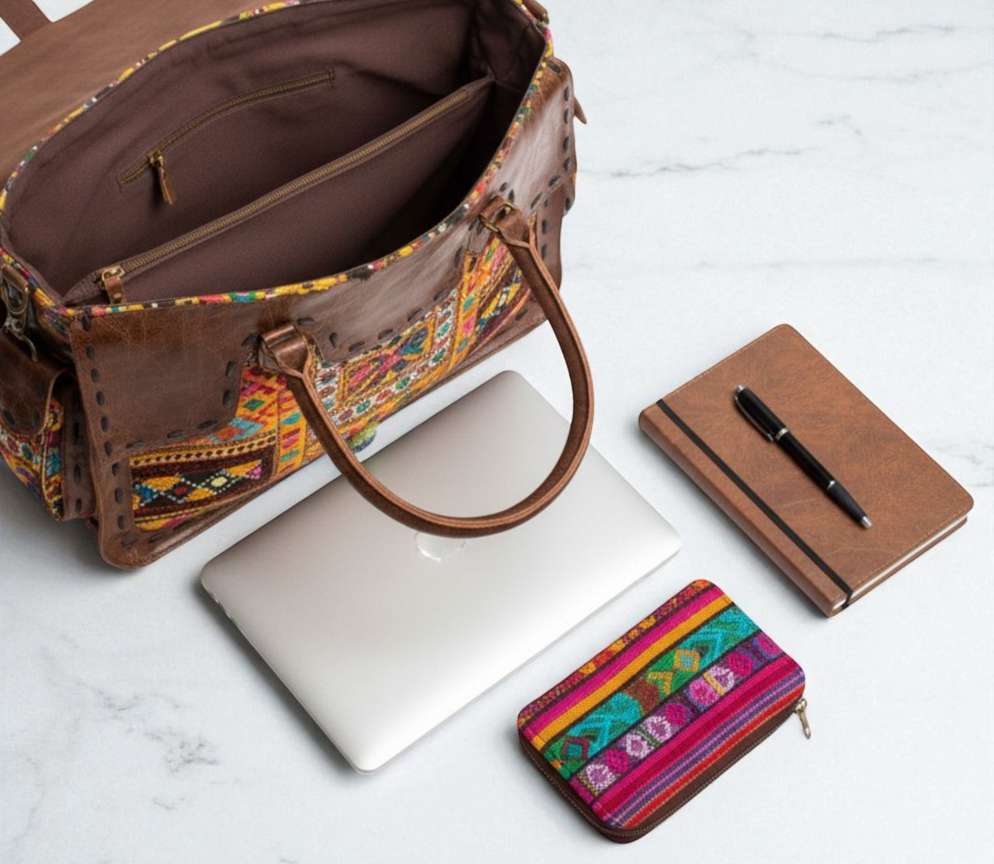 Nomad Archive Embroidered Leather Satchel