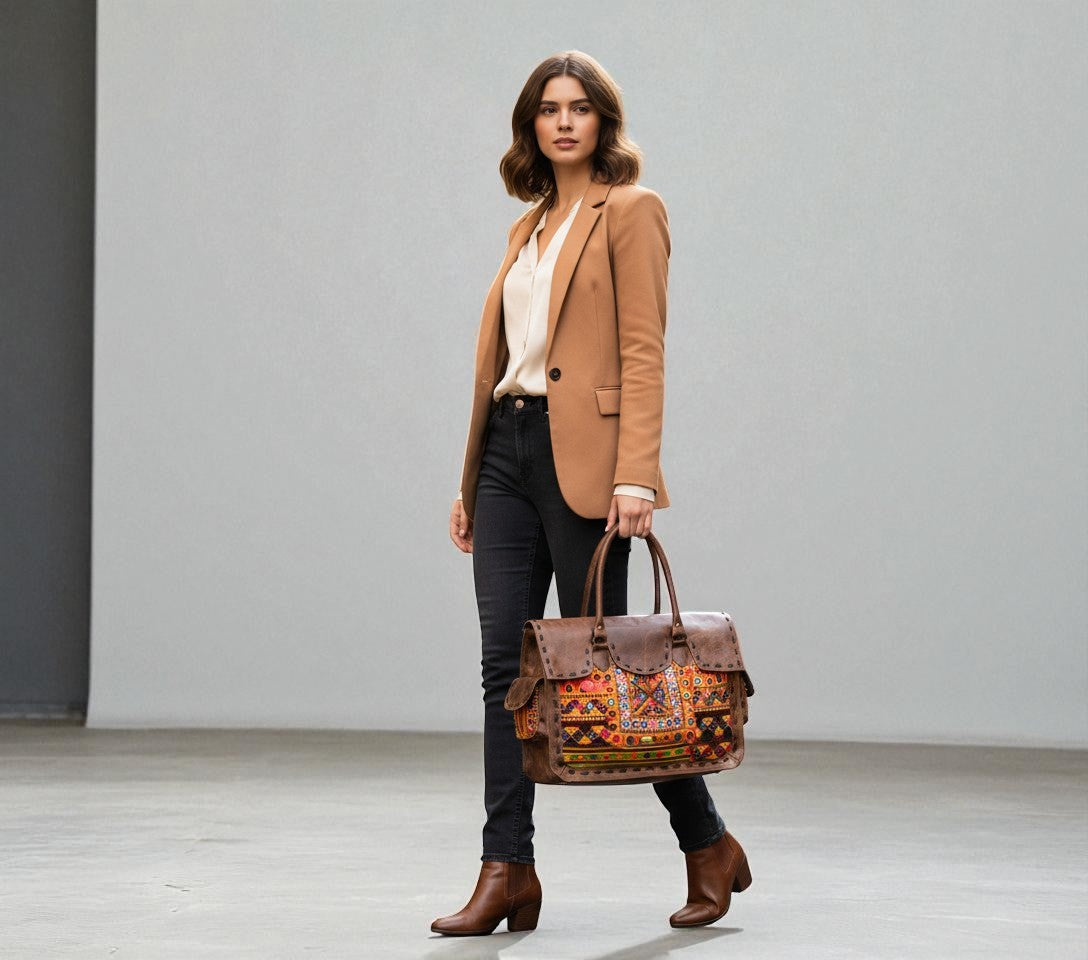 Nomad Archive Embroidered Leather Satchel