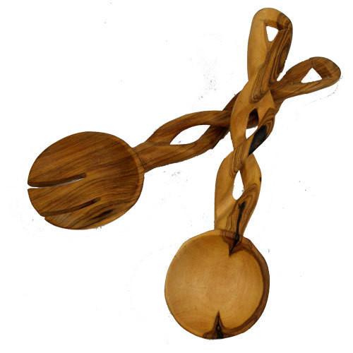 The Braided Handle Olive Wood Servers