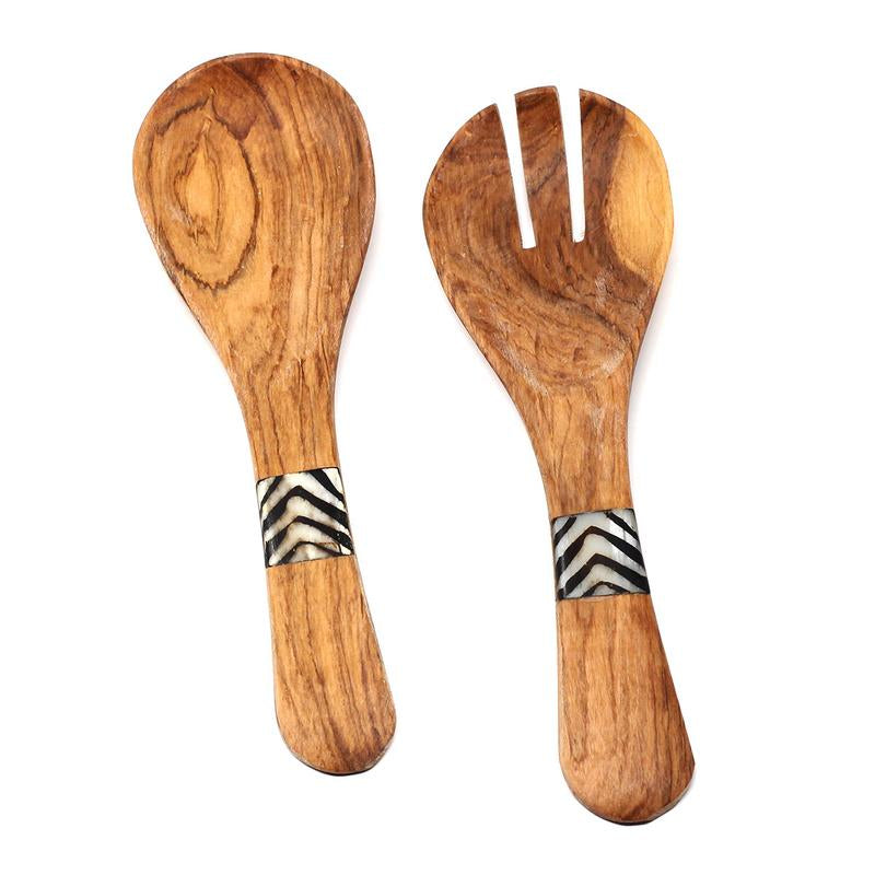 Petite Savanna Wood and Bone Serving Set