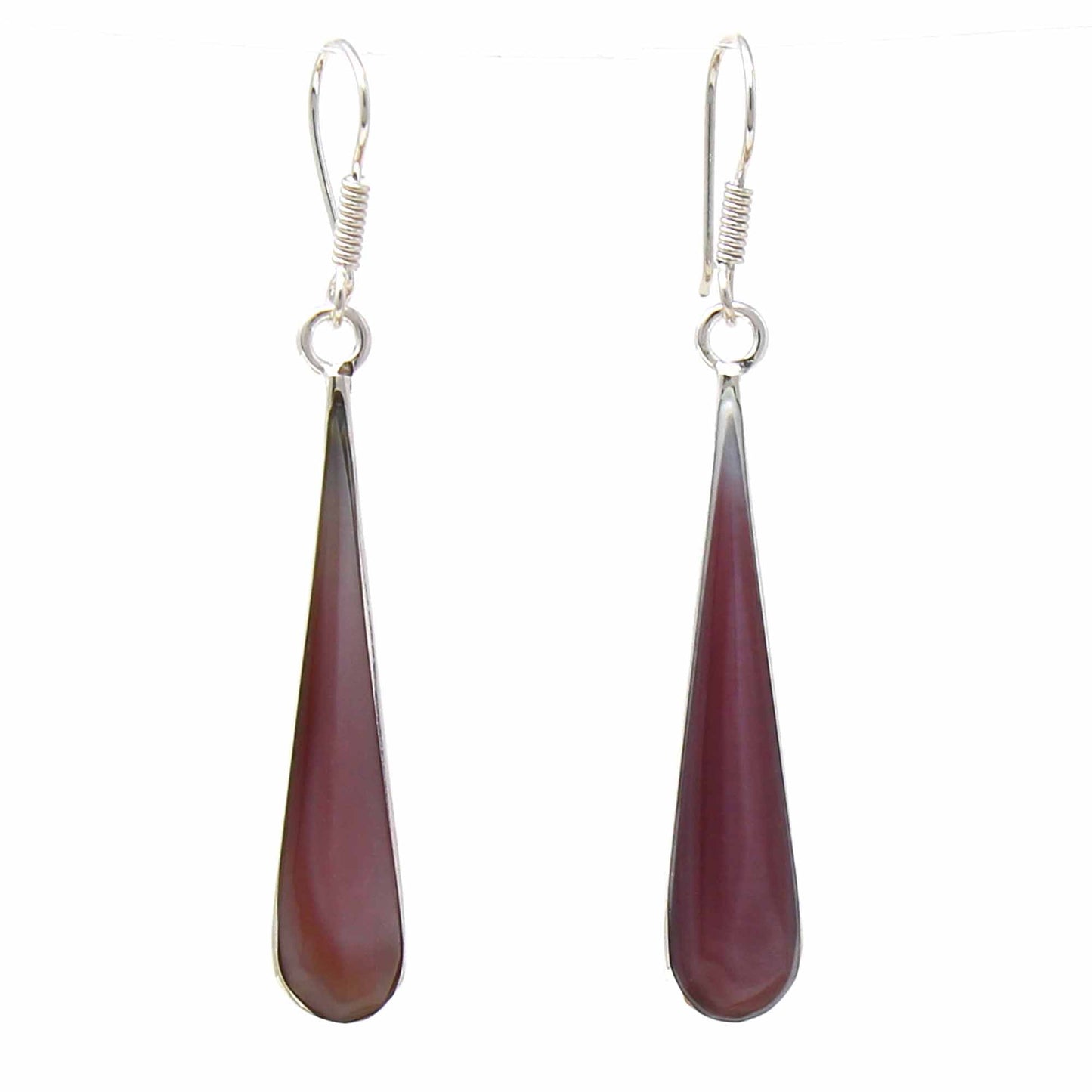 Image of Pink Clam Shell Elongated Teardrop Earrings