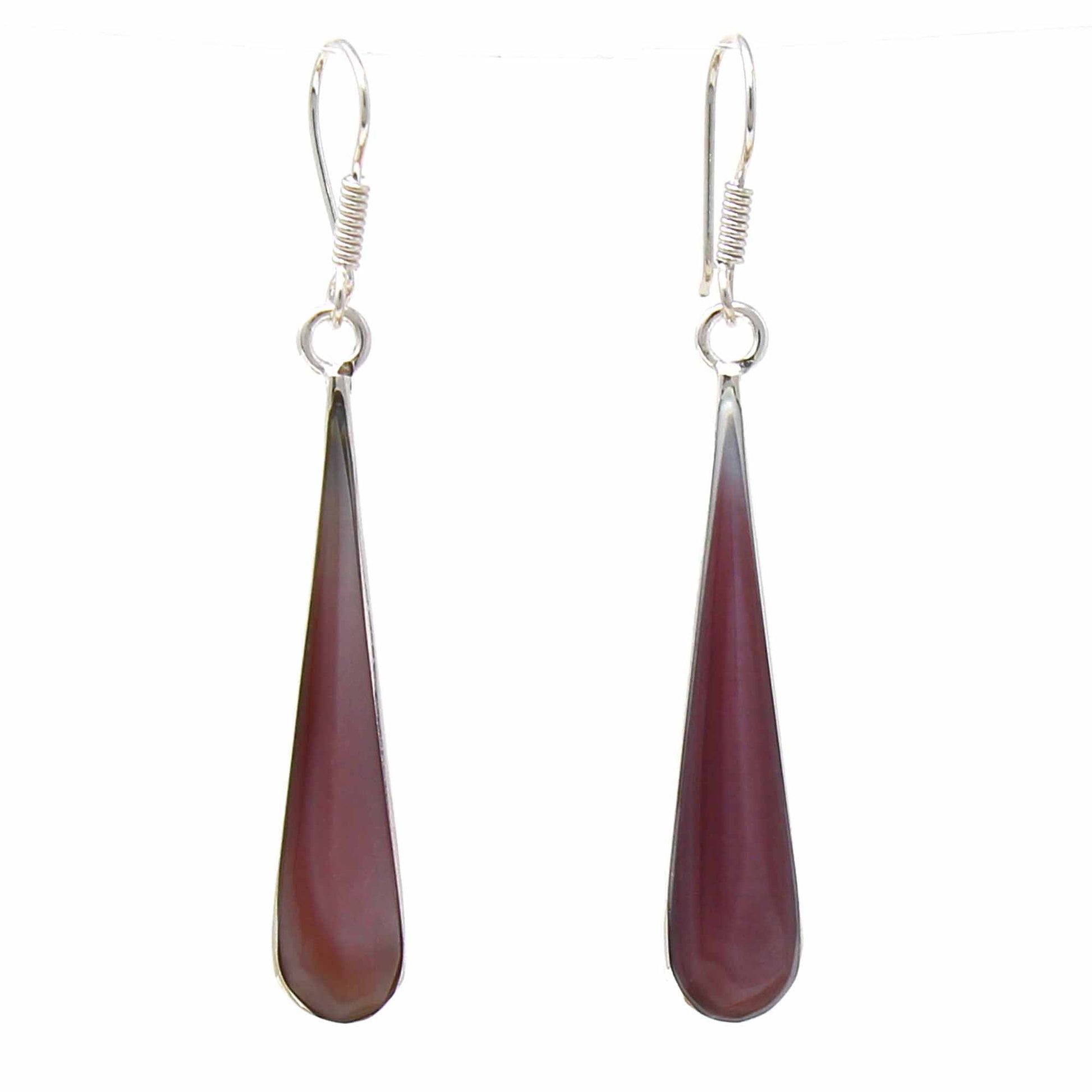 Image of Pink Clam Shell Elongated Teardrop Earrings