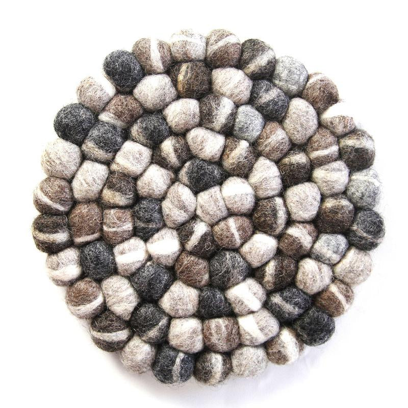 The Zen Stone Felt Ball Coasters