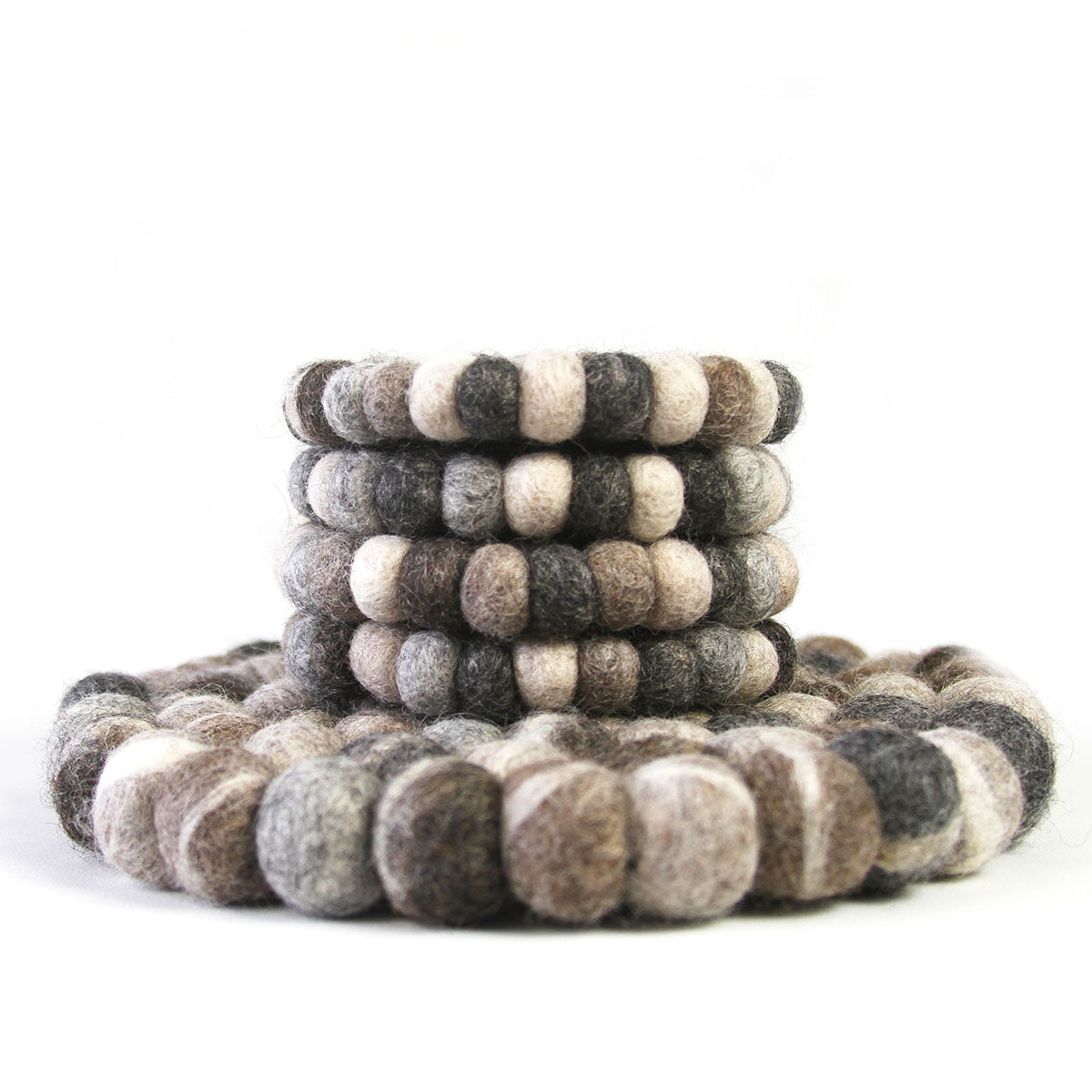 Image of Tie-Dye Grey Felted Wool Trivet