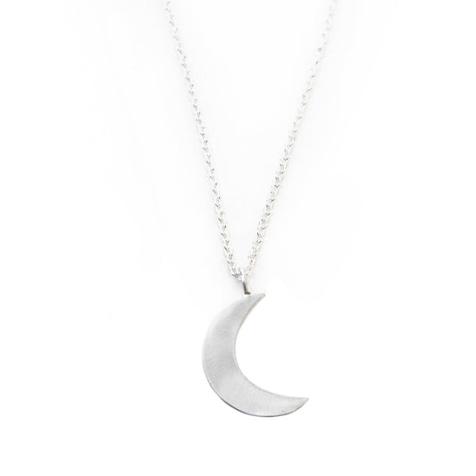 Image of Silverpolished Crescent Moon Necklace