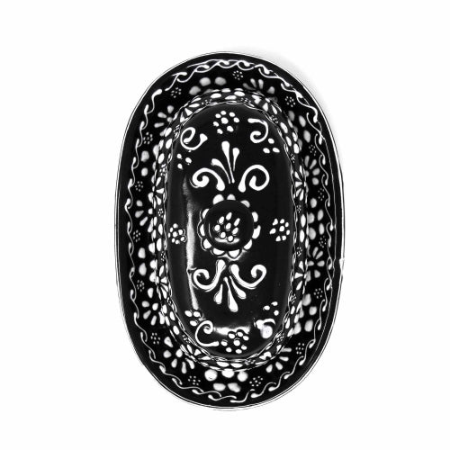 Image of Encantada Black & White Pottery Butter Dish