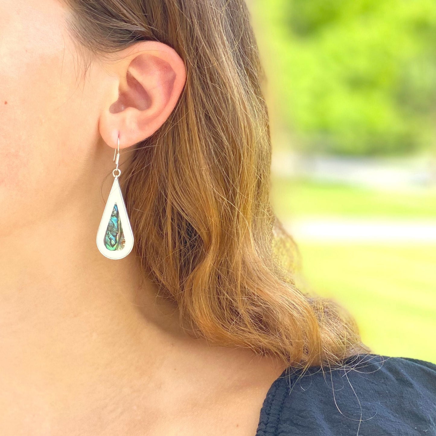 Image of Teardrop Abalone & Mother of Pearl Earrings