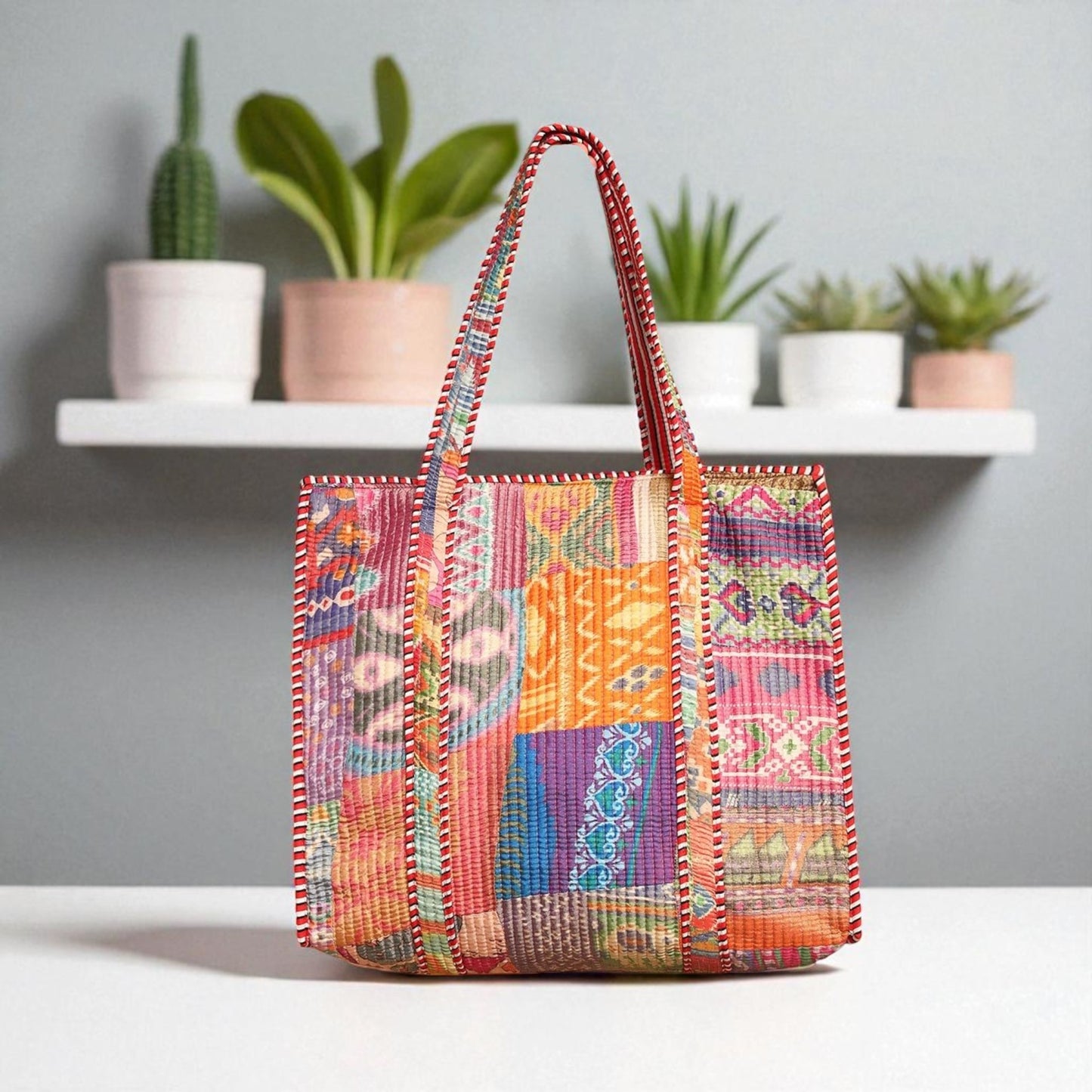 The Bazaar Patchwork Carryall Tote - Tropical