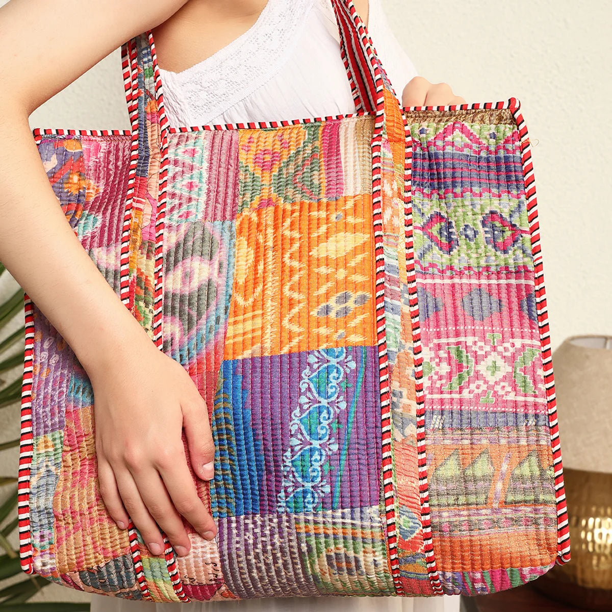 The Bazaar Patchwork Carryall Tote - Tropical