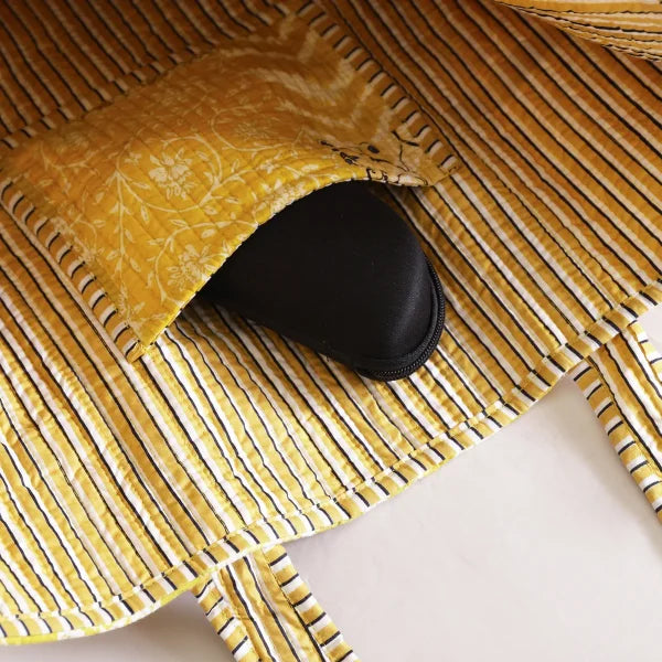 The Bazaar Patchwork Carryall Tote - Yellow