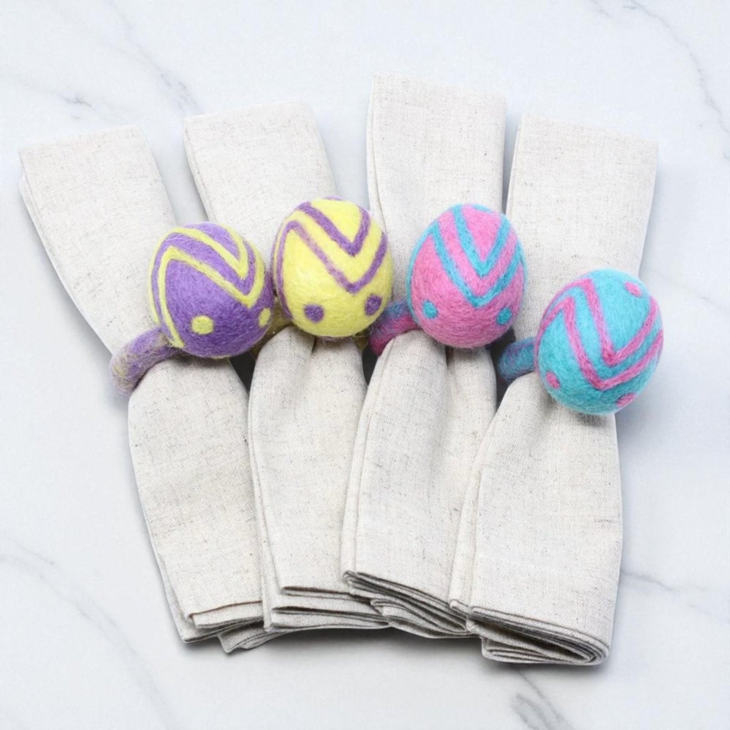 The Festival Egg Napkin Ring Set