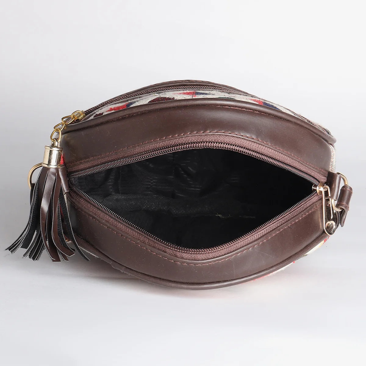 Flicker Jacquard Round Sling Bag - Red